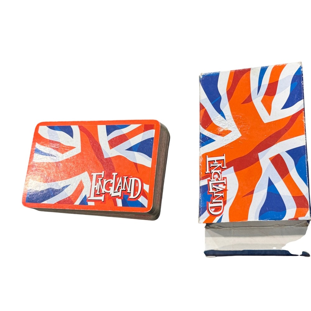 England‎ Union Jack Playing Cards Deck British Flag Souvenir Red White Blue Box